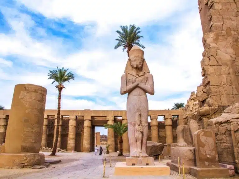Colossal statue of a pharaoh at Karnak Temple, Luxor, Egypt