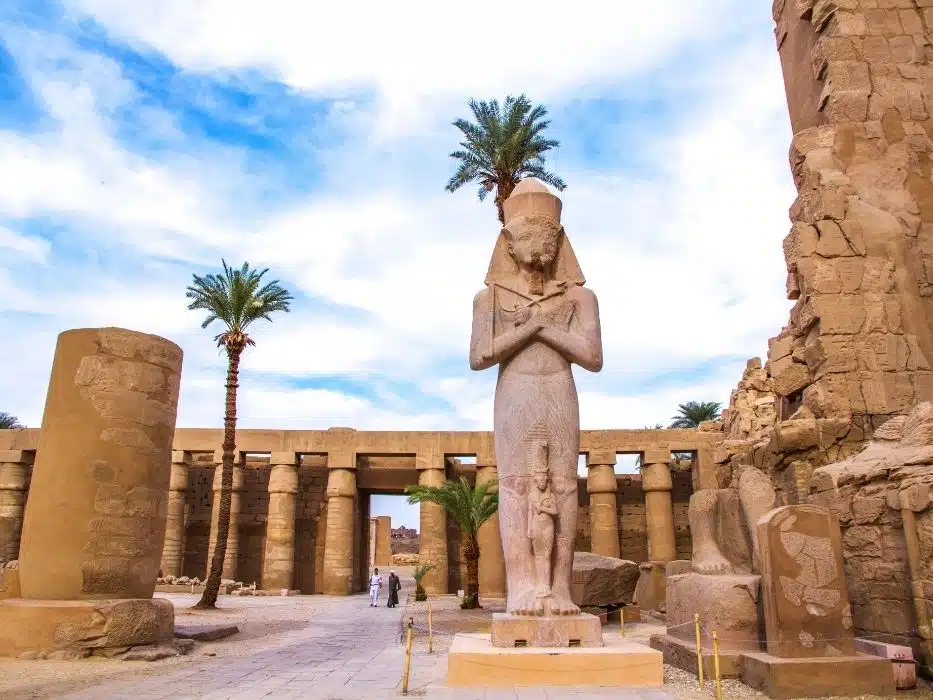 Colossal statue of a pharaoh at Karnak Temple, Luxor, Egypt