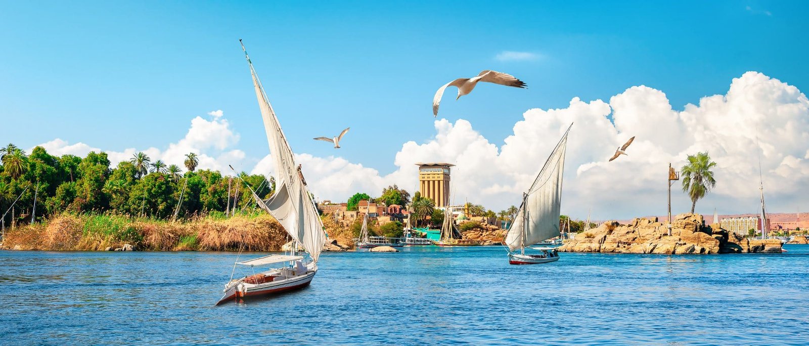 Sailing,On,River,Nile,In,Aswan,,Egypt